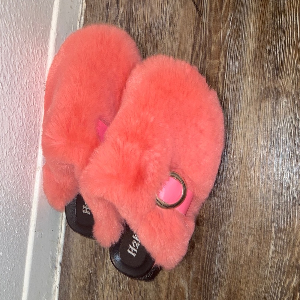 Cute furry sandals